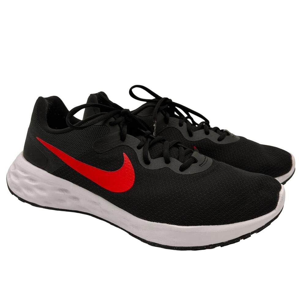 Nike Men's Black & Red Revolution 6 Next Nature Road Running Shoes Size 14